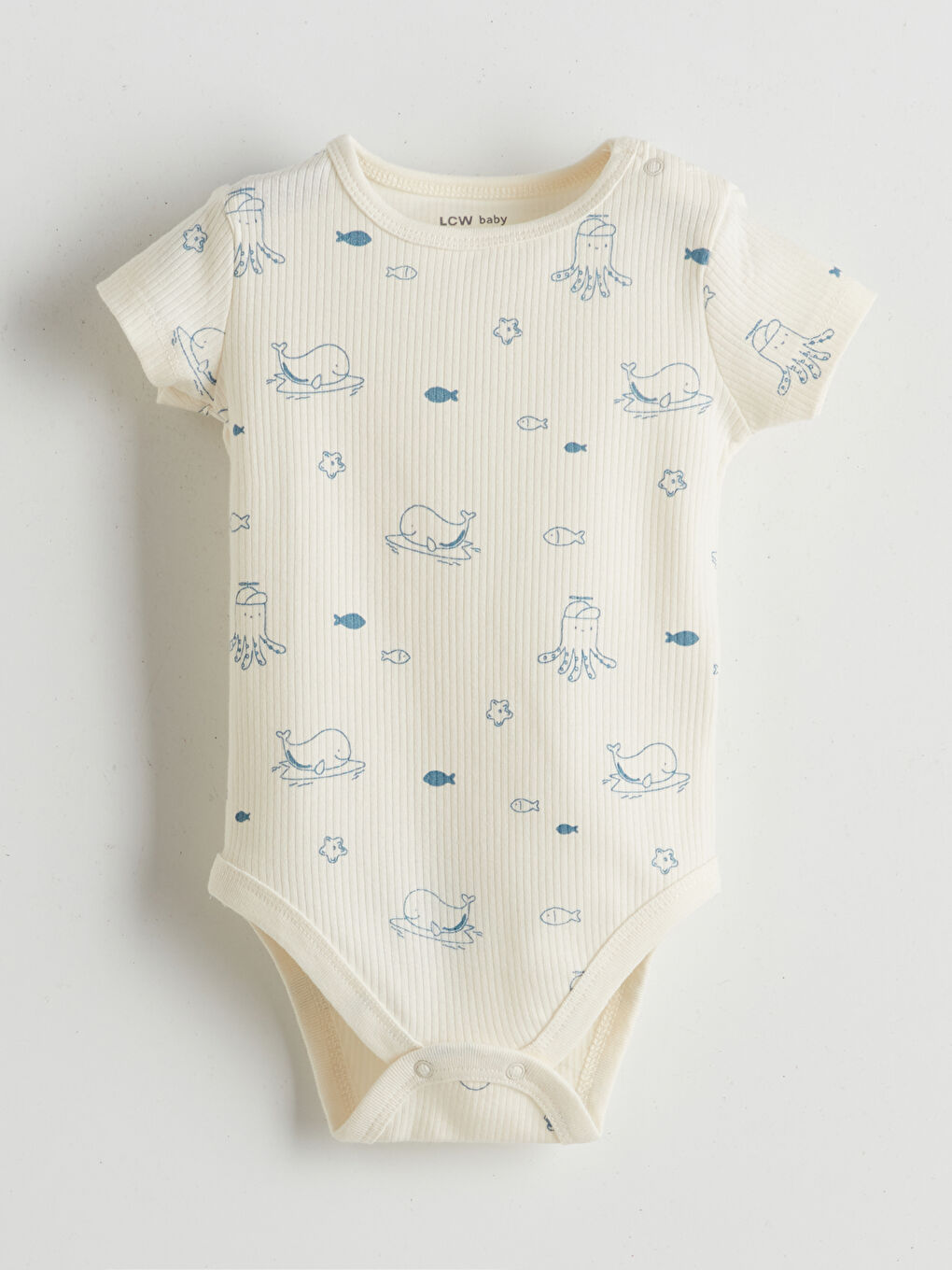 LCW baby Ekru Organik Kumaş Erkek Bebek Çıtçıtlı Body 2'li - 3