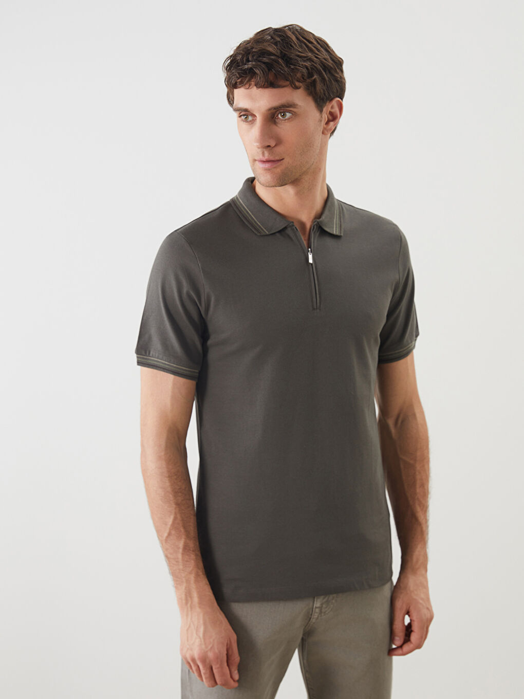 Polo Neck Short Sleeve Pike Men's T-shirt -S5HM05Z8-J2L