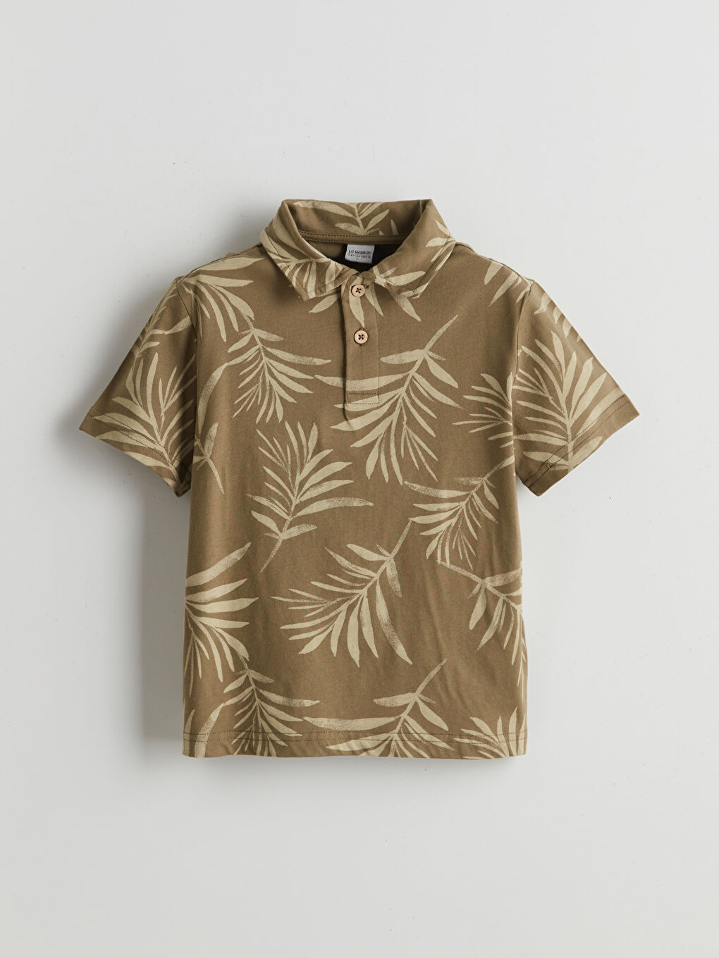 Haki Polo Yaka Erkek Çocuk Tişört