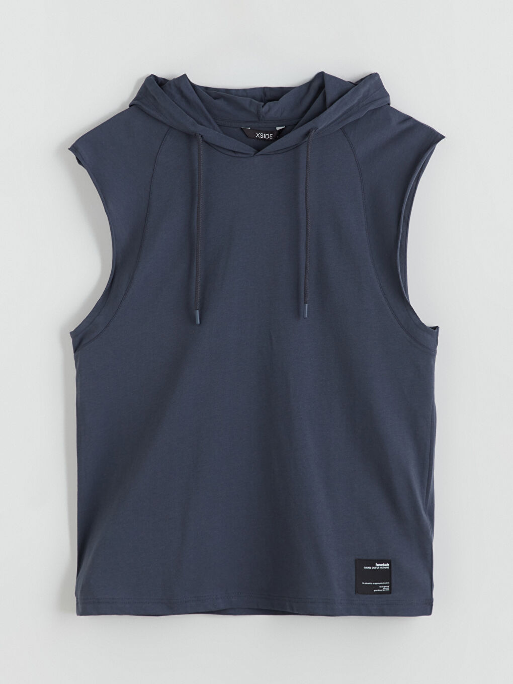 Antrasit Kapüşonlu Erkek Kolsuz Tişört-5