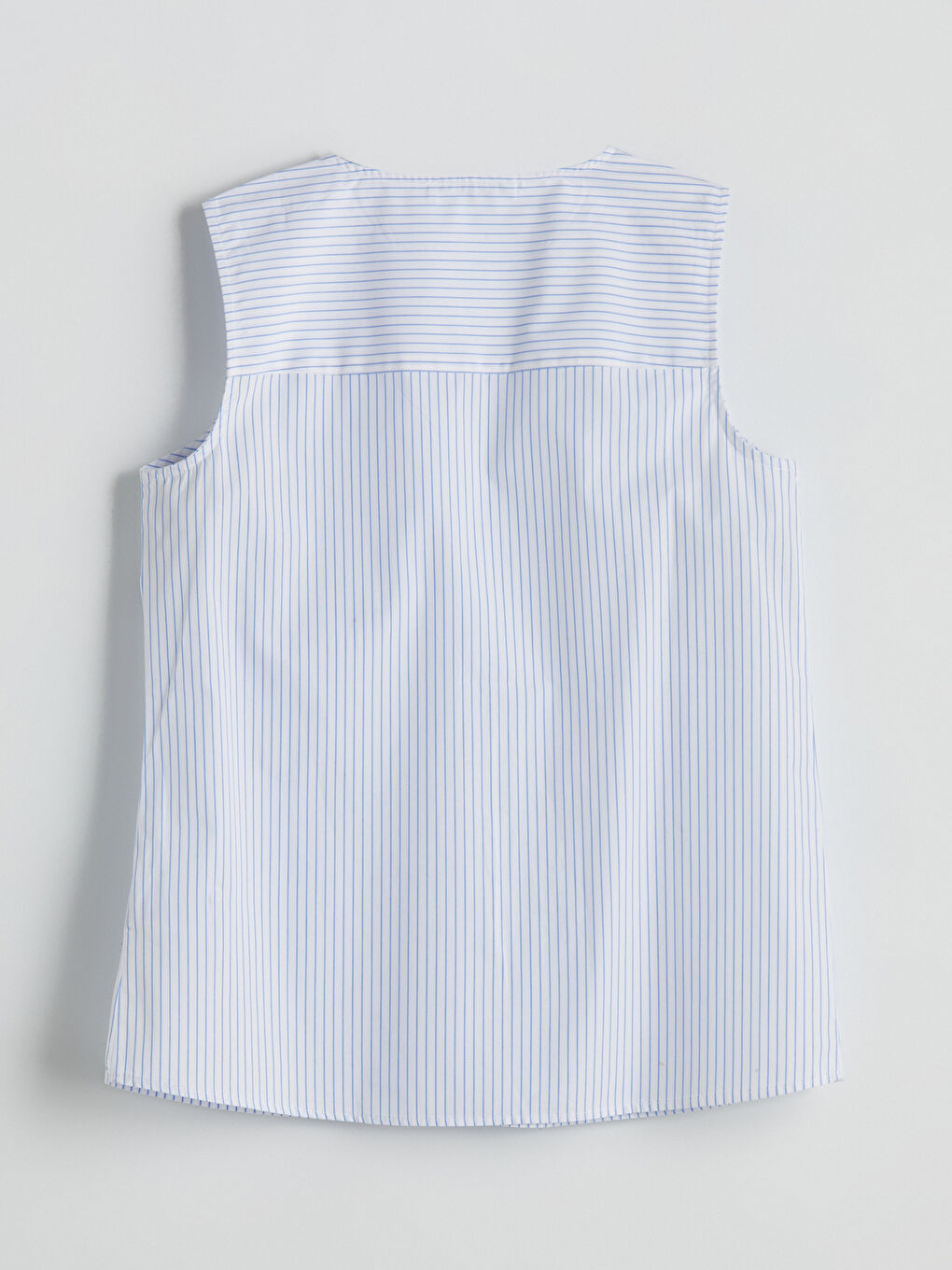 Notch Neck Poplin Women's Blouse -S5HN03Z8-LEN
