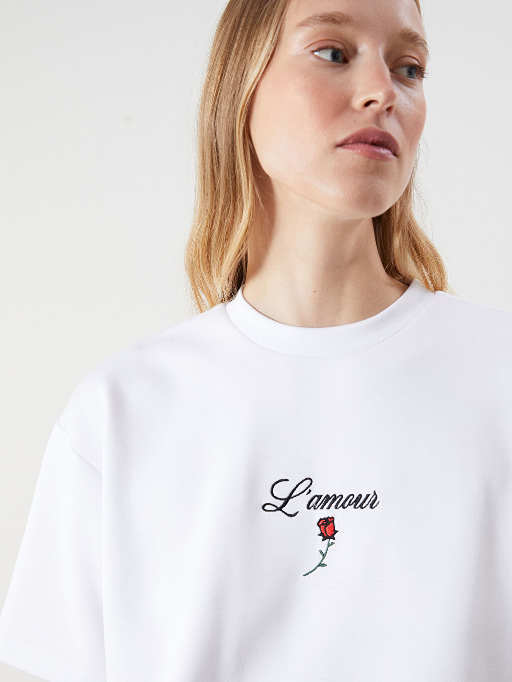 Crew Neck Printed Oversize Women's T-Shirt-2