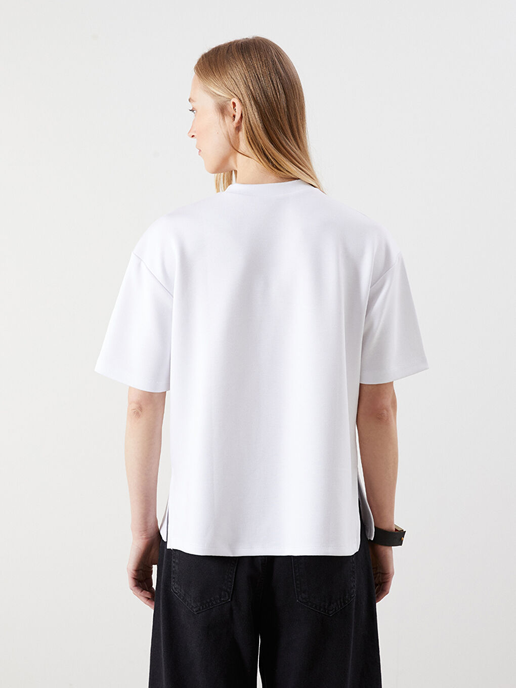 Crew Neck Printed Oversize Women's T-Shirt-4