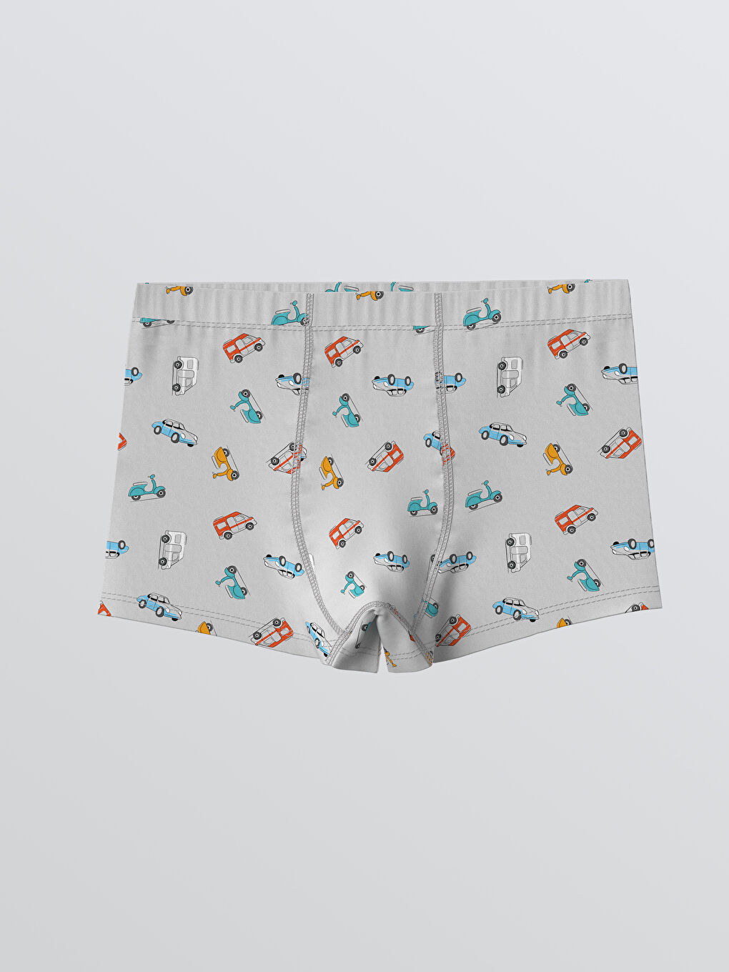 Gri Beli Lastikli Baskılı Erkek Çocuk Boxer