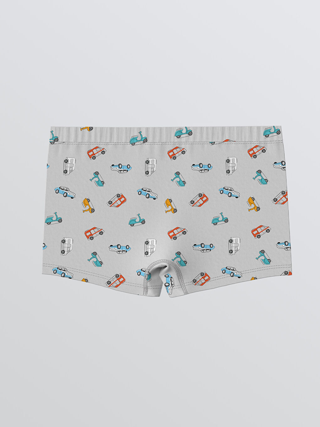 Gri Beli Lastikli Baskılı Erkek Çocuk Boxer-1