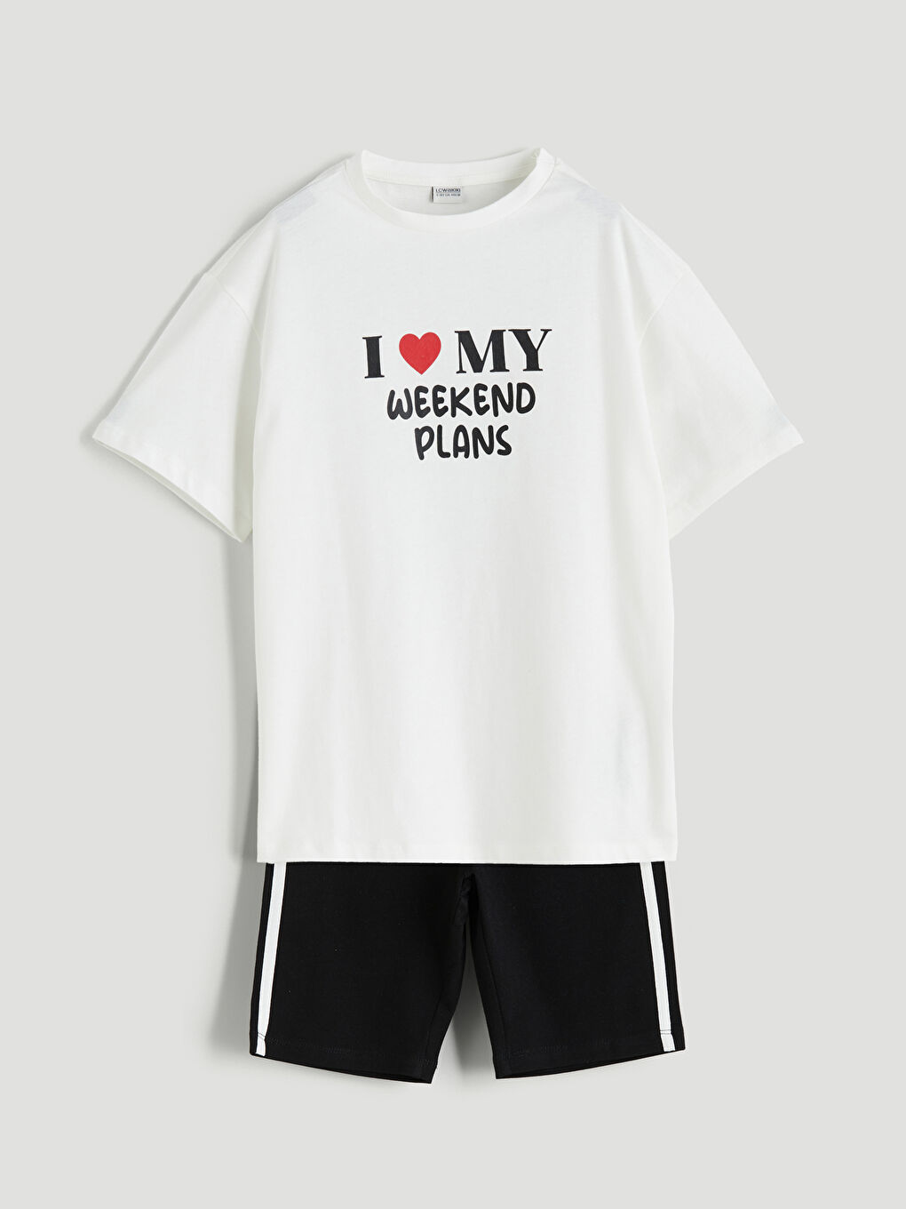 LCW Kids Crew Neck Girls' T-Shirt and Tights -S5HN79Z4-R9J