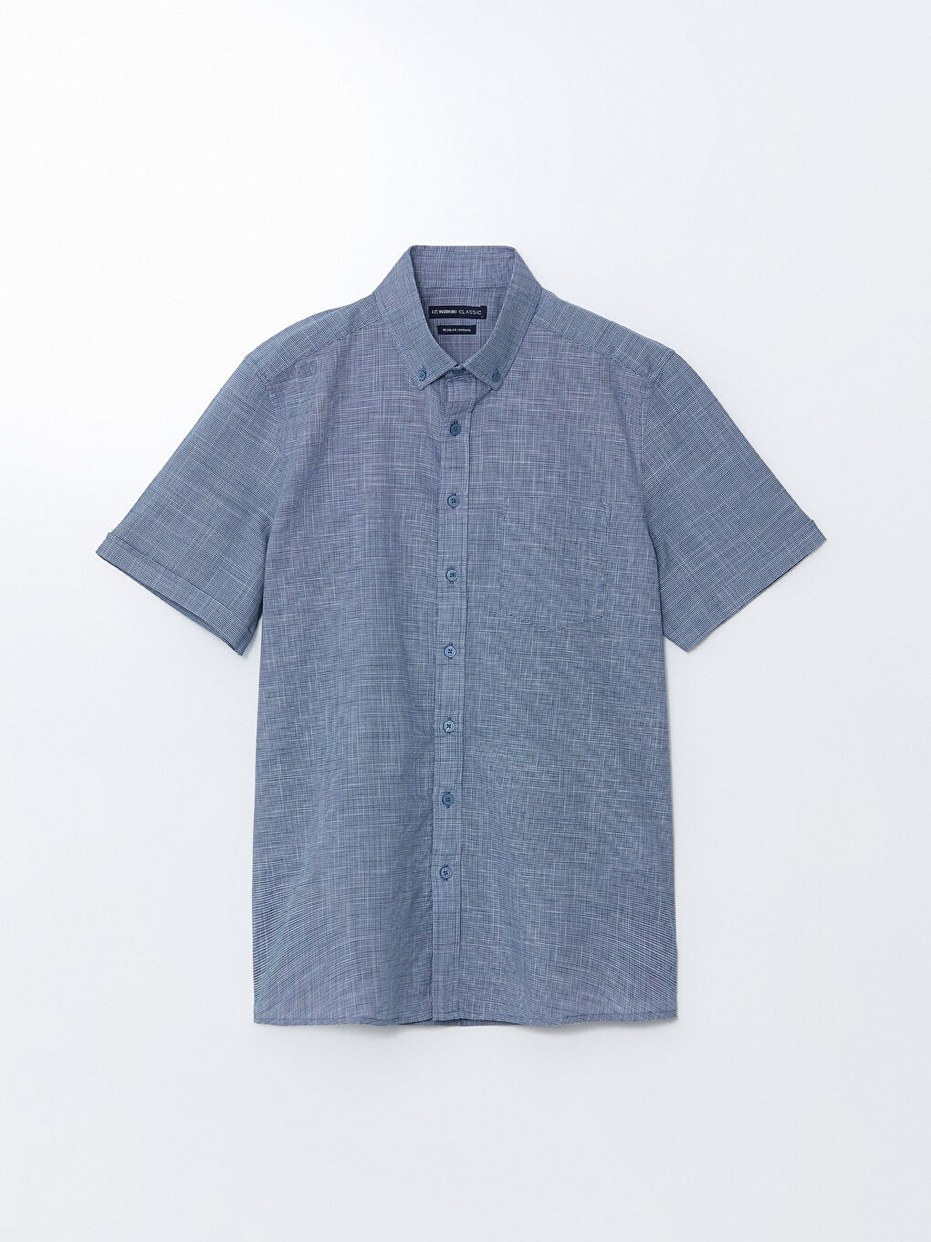 რეგულარული მორგება მოკლე სახელო პოპლინის მამაკაცის პერანგი-8