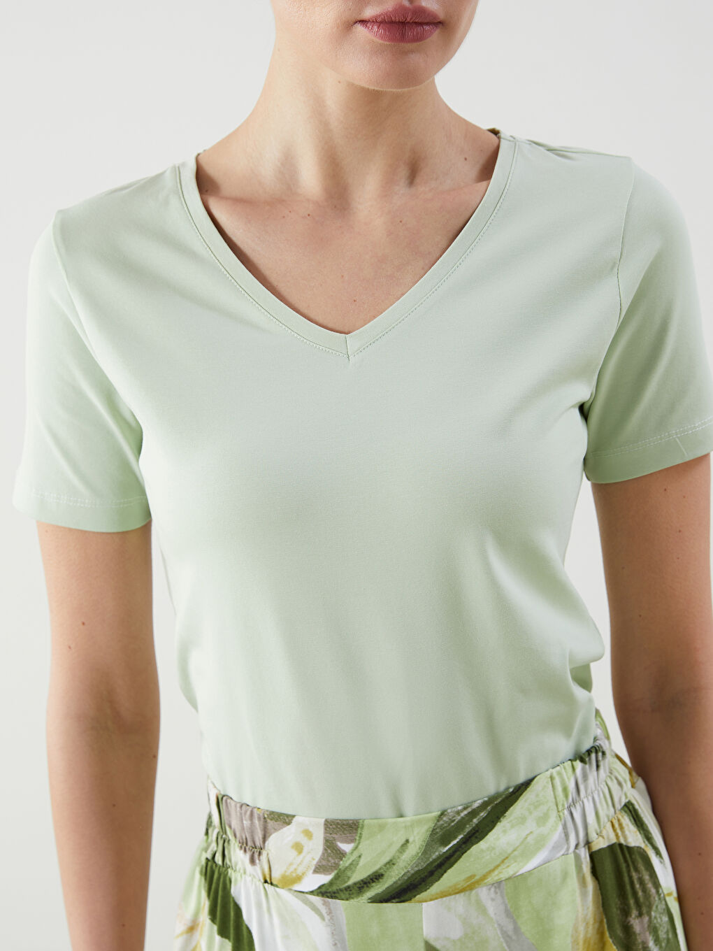 V Neck Women's T-Shirt-2