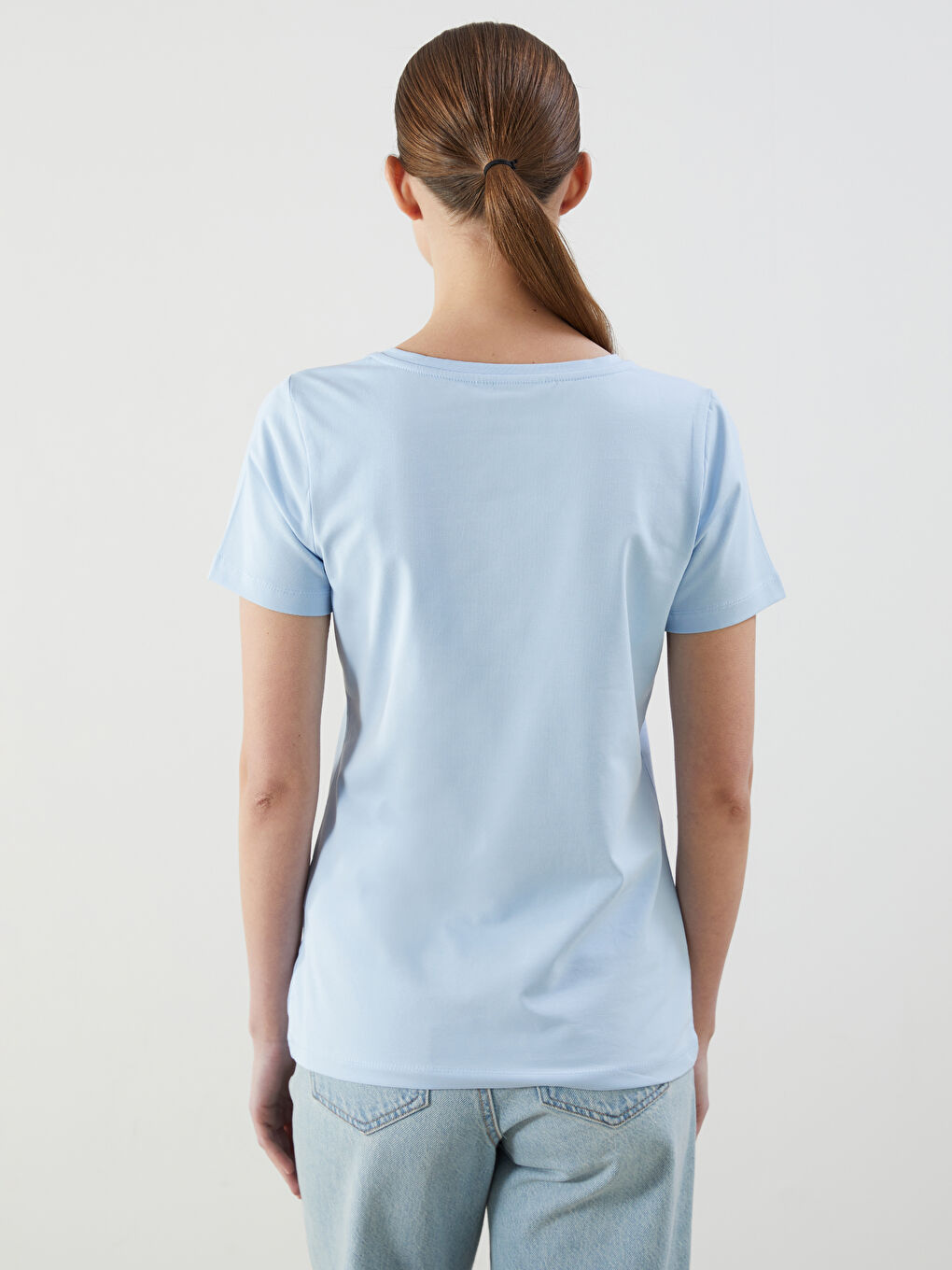 әйелдерге арналған v жағалы футболка-3