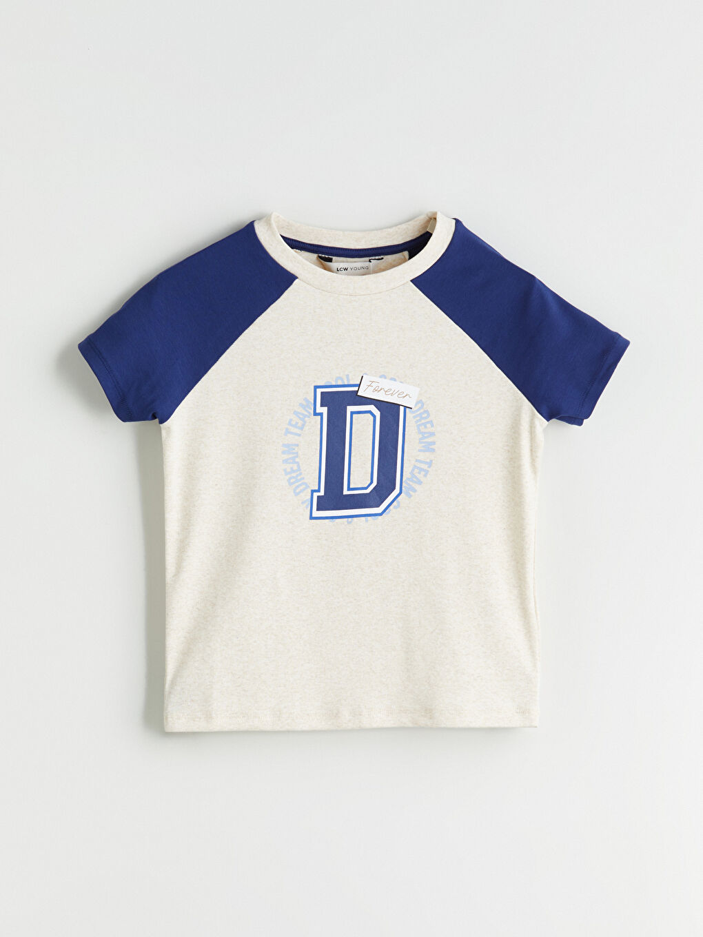 Bej Bisiklet Yaka Baskılı Kadın Pijama Üstü-4