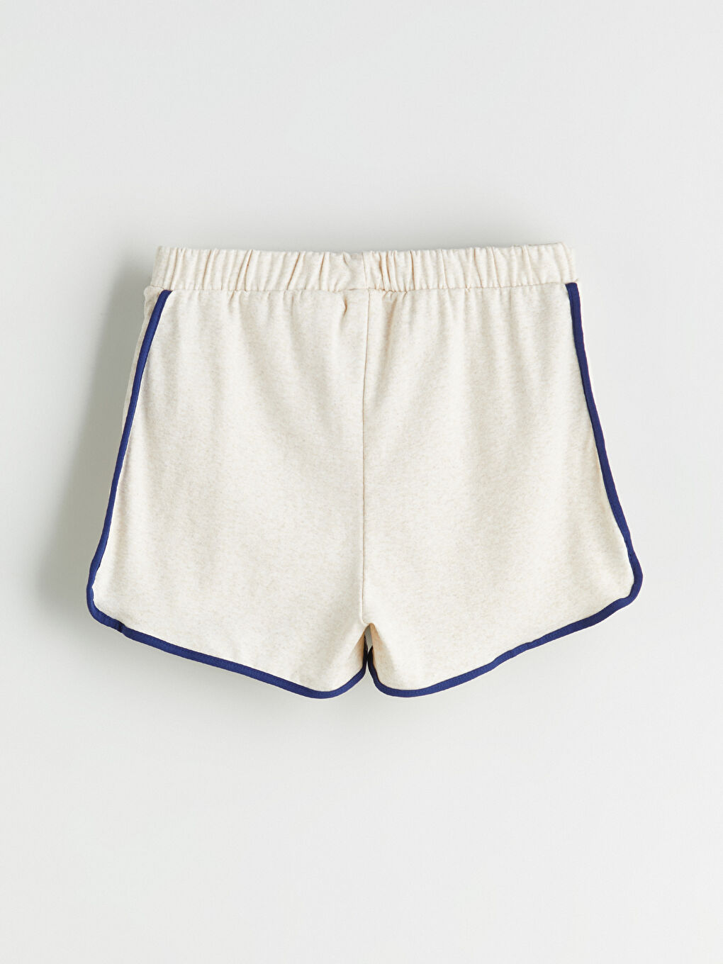 Bej Beli Lastikli Kadın Şort Pijama Altı-5