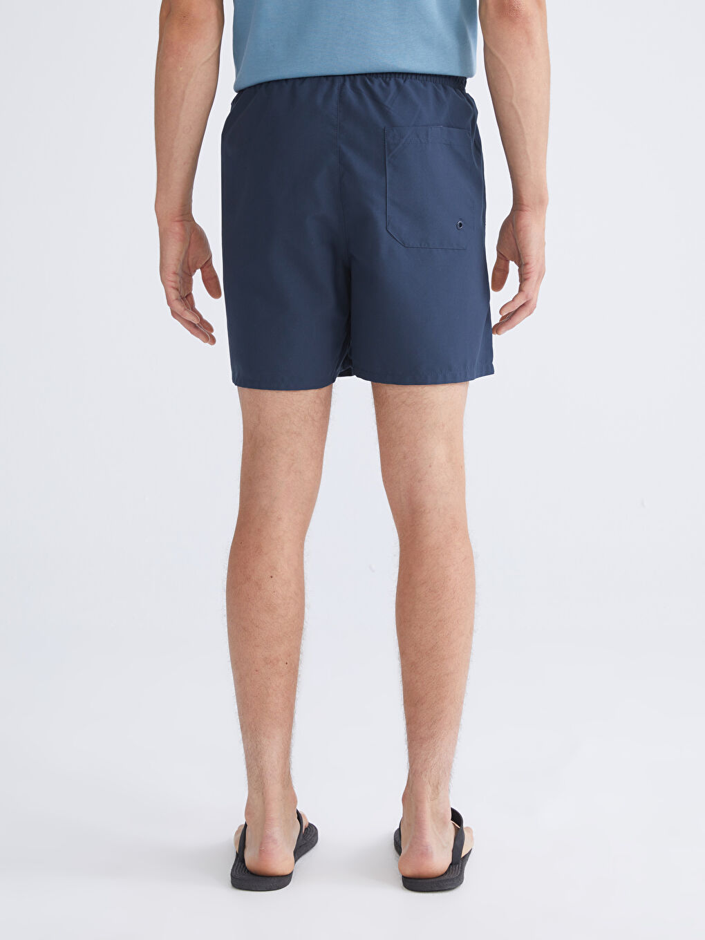 Lacivert Kısa Boy Sünger Bob Baskılı Erkek Deniz Şortu-3