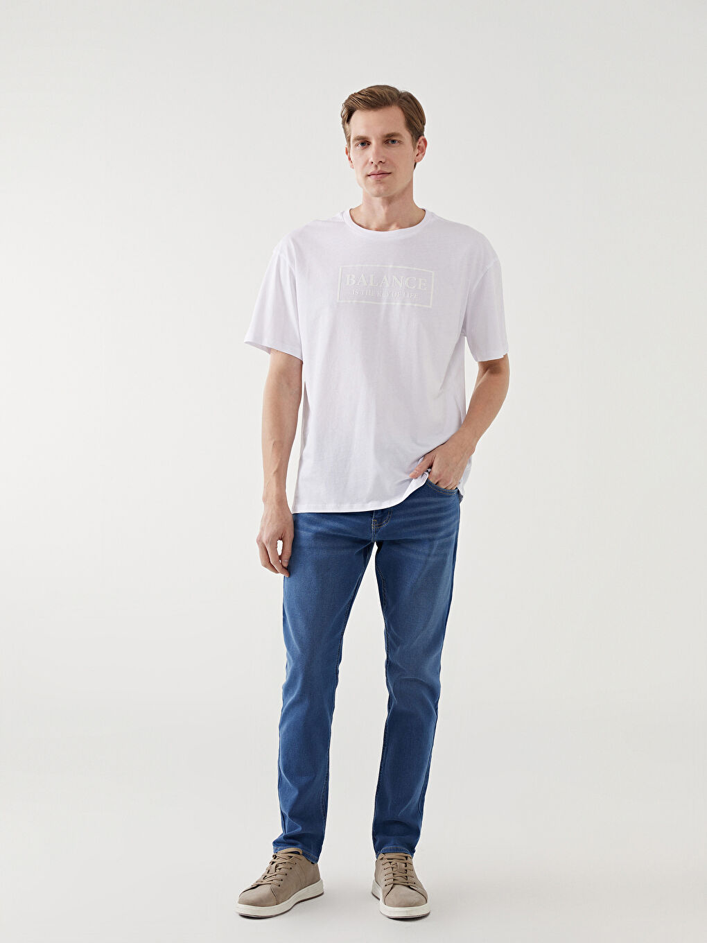 Crew Neck Short Sleeve Printed Combed Cotton Men's T-shirt -S5HP35Z8-J5E