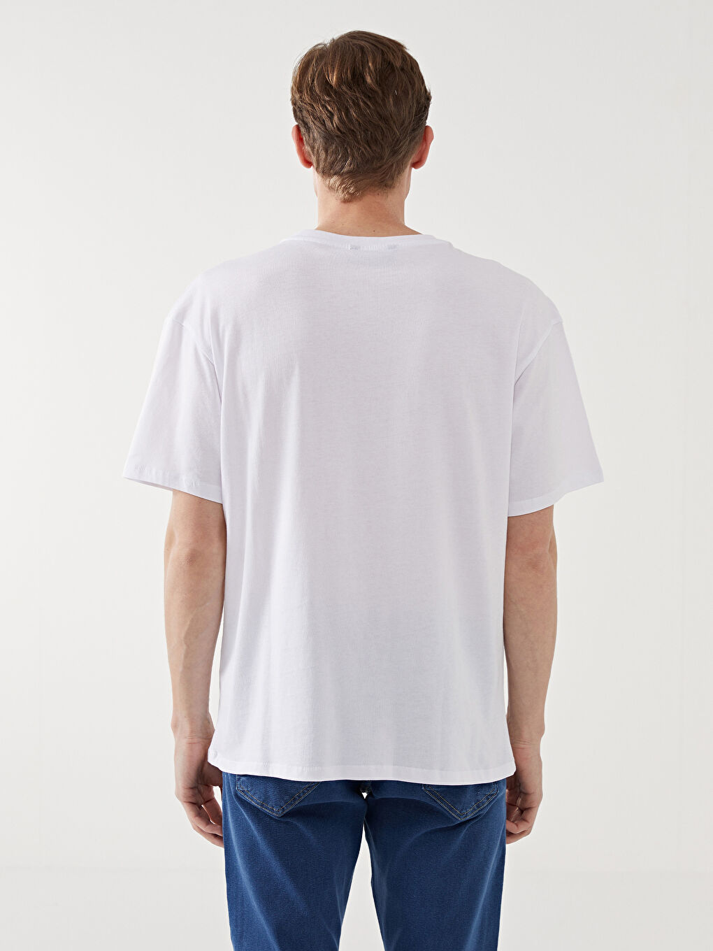 Crew Neck Short Sleeve Printed Combed Cotton Men's T-shirt -S5HP35Z8-J5E