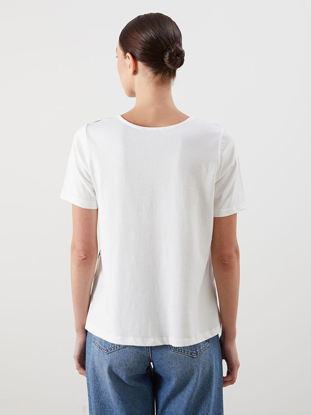 Crew Neck Patterned Women's T-Shirt-3