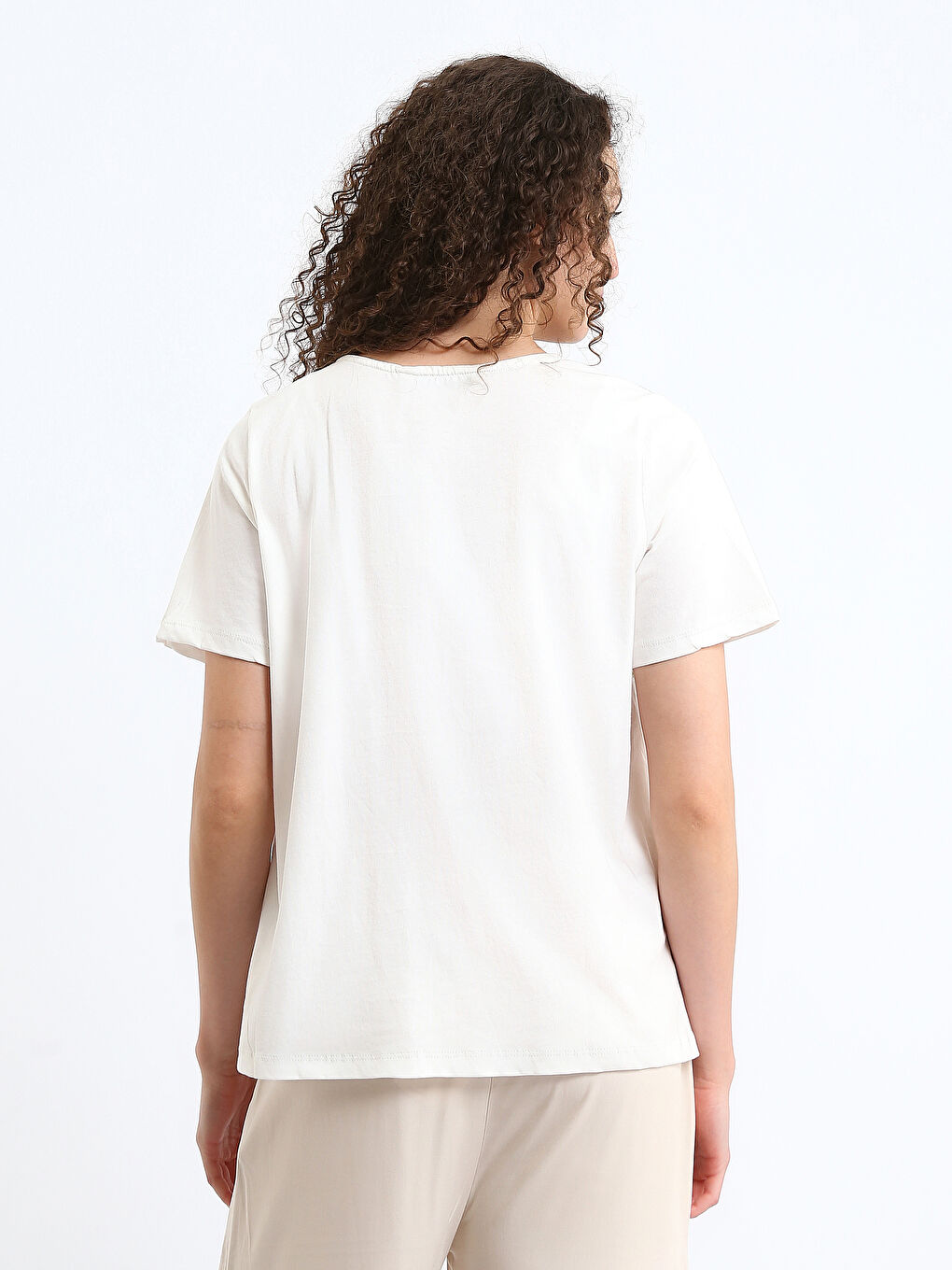 Crew Neck Patterned Women's T-Shirt-4