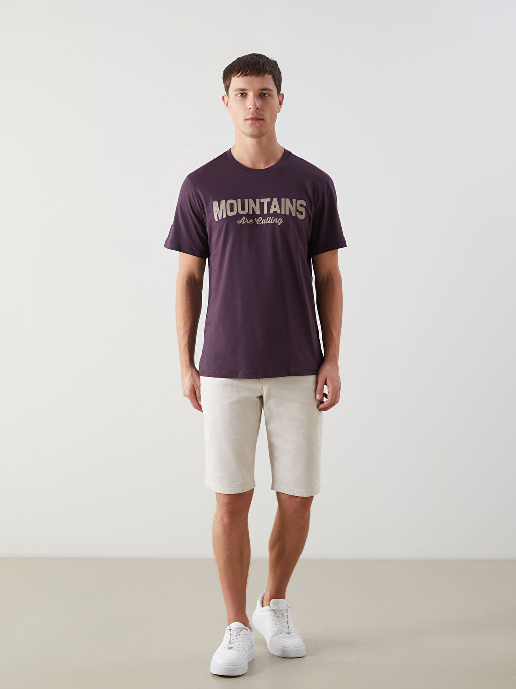 Mavi Bisiklet Yaka Kısa Kollu Baskılı Penye Erkek Tişört-1