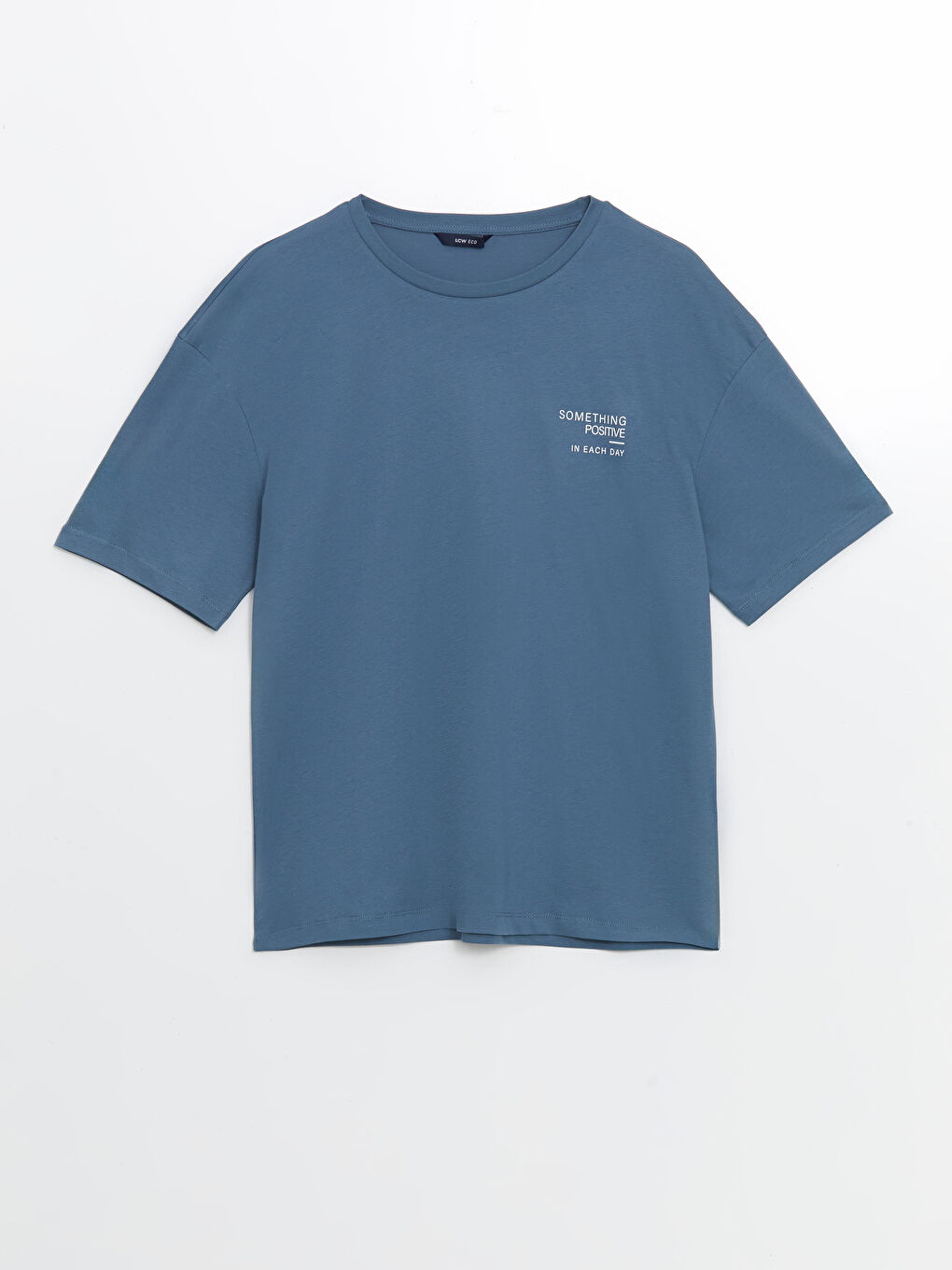 İndigo Bisiklet Yaka Baskılı Erkek Tişört-4