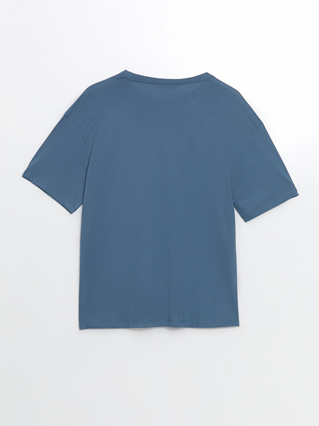 İndigo Bisiklet Yaka Baskılı Erkek Tişört-5