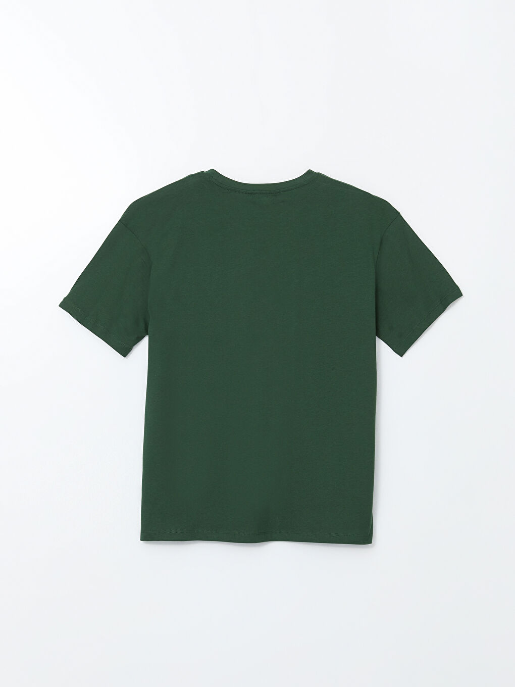 Yeşil Bisiklet Yaka Kısa Kollu Baskılı Penye Erkek Tişört-5