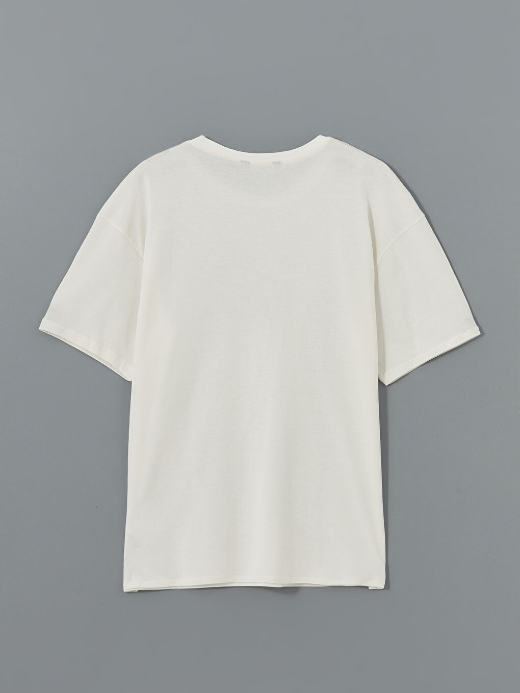 Gri Bisiklet Yaka Kısa Kollu Baskılı Penye Erkek Tişört-5