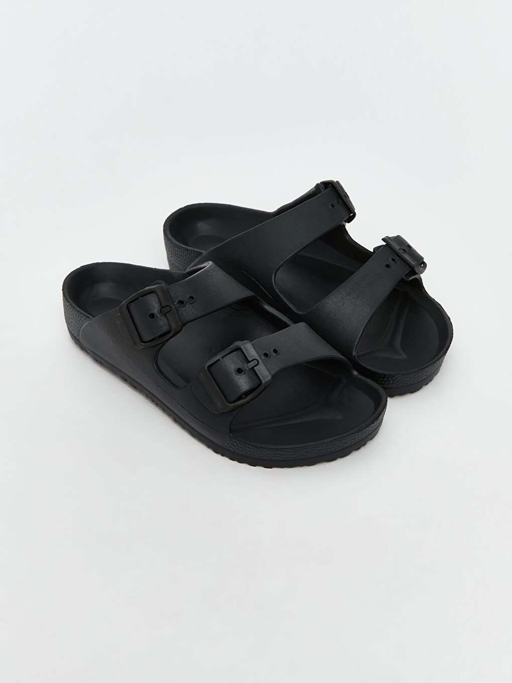 Buckle Detailed Double Strap Boys' Slipper