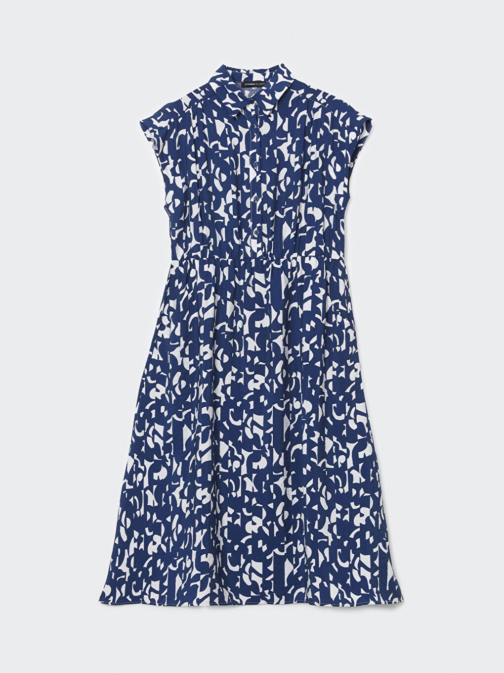 Collared Neck Patterned Women's Dress -S5HP69Z8-LSJ