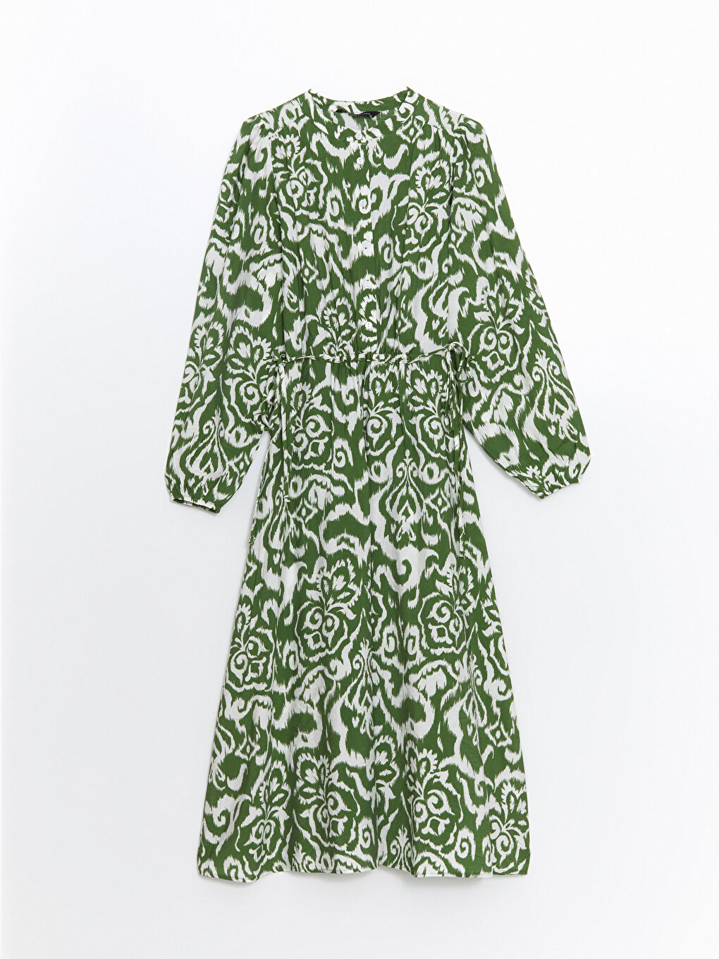 Grandad Collar Patterned Women's Dress -S5HP70Z8-LRR