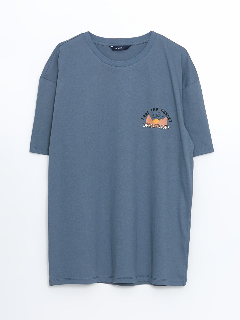 İndigo Bisiklet Yaka Kısa Kollu Baskılı Penye Erkek Tişört