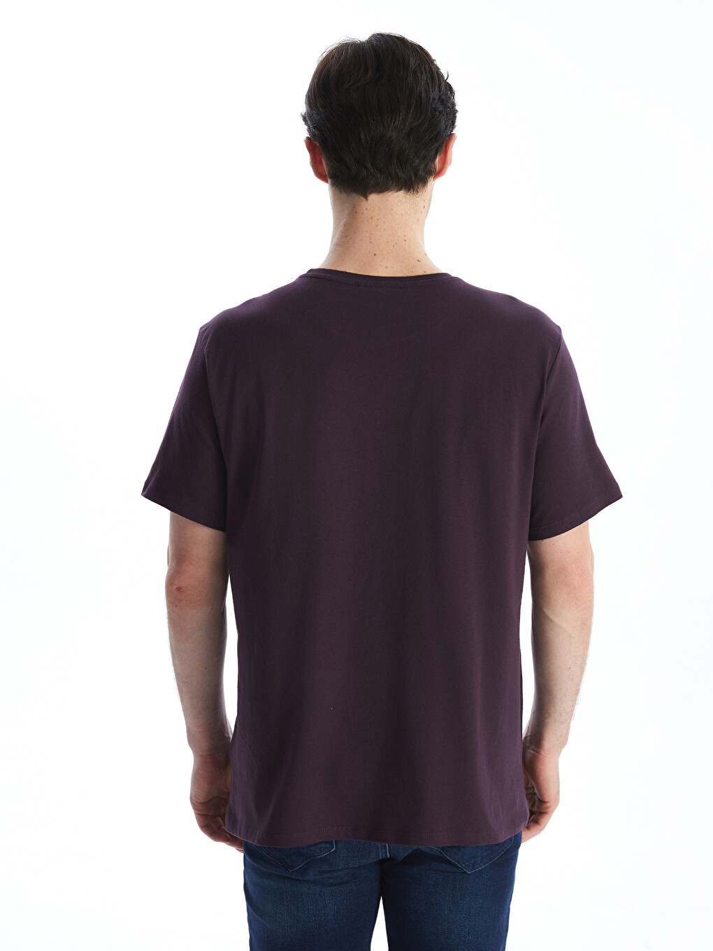 Crew Neck Short Sleeve Printed Combed Cotton Men's T-shirt-3