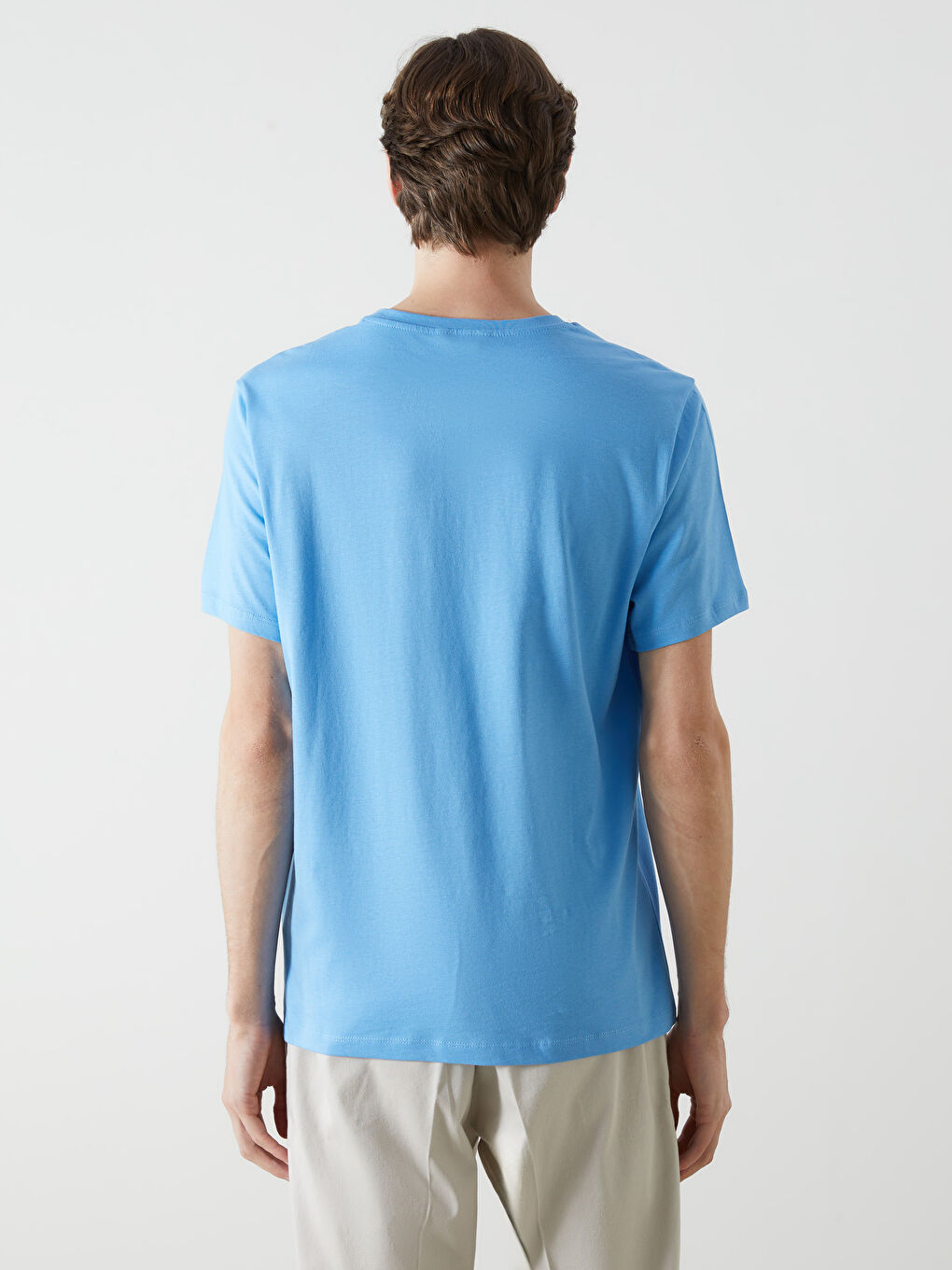 Mavi Bisiklet Yaka Kısa Kollu Baskılı Penye Erkek Tişört-3