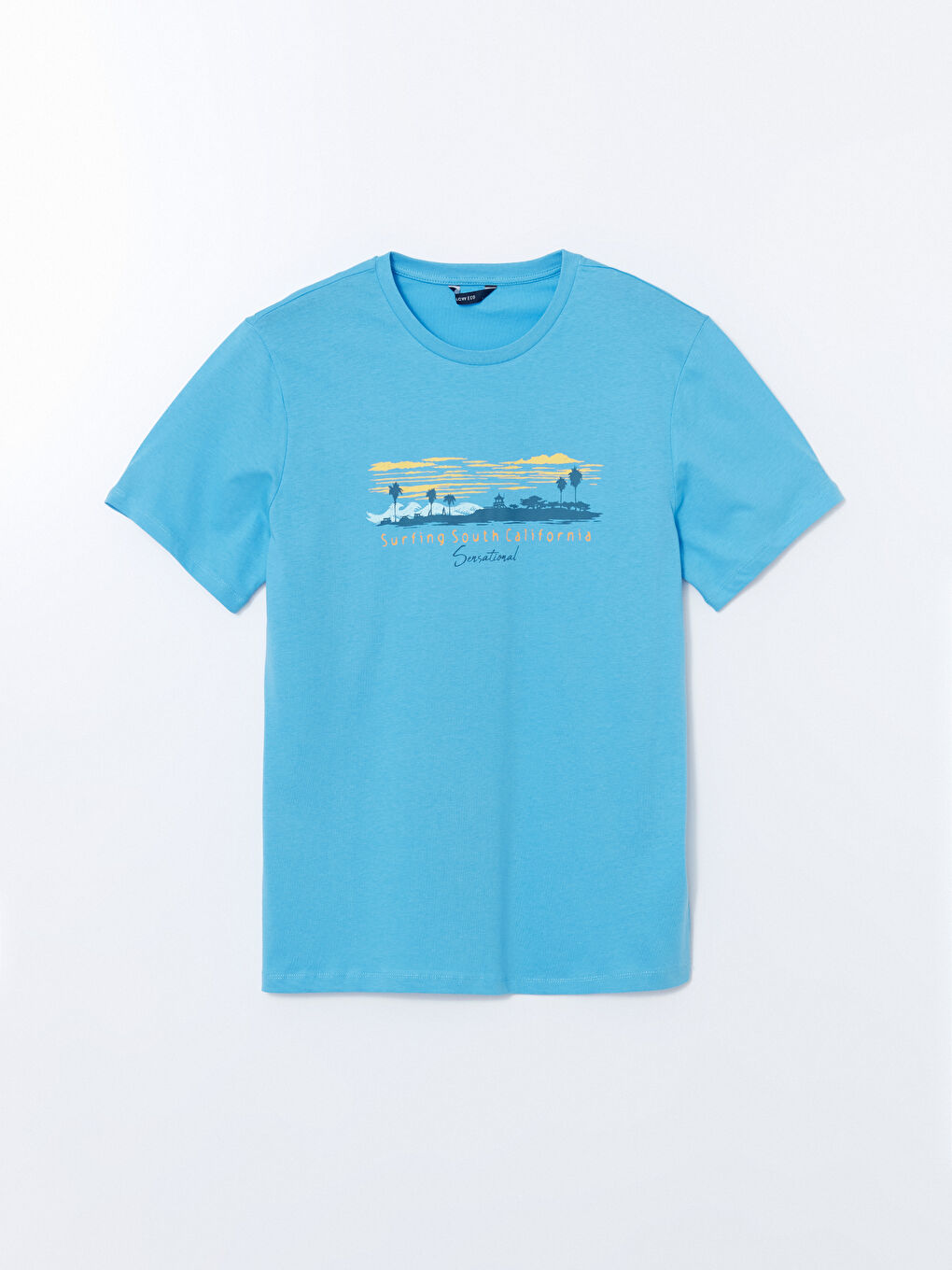 Mavi Bisiklet Yaka Kısa Kollu Baskılı Penye Erkek Tişört-4