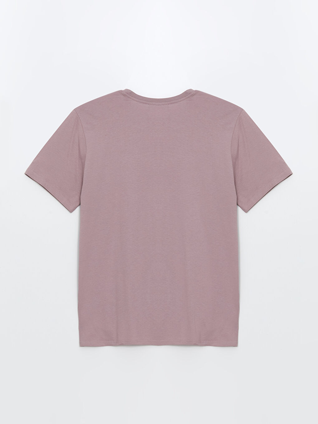 Lila Bisiklet Yaka Baskılı Erkek Tişört-5