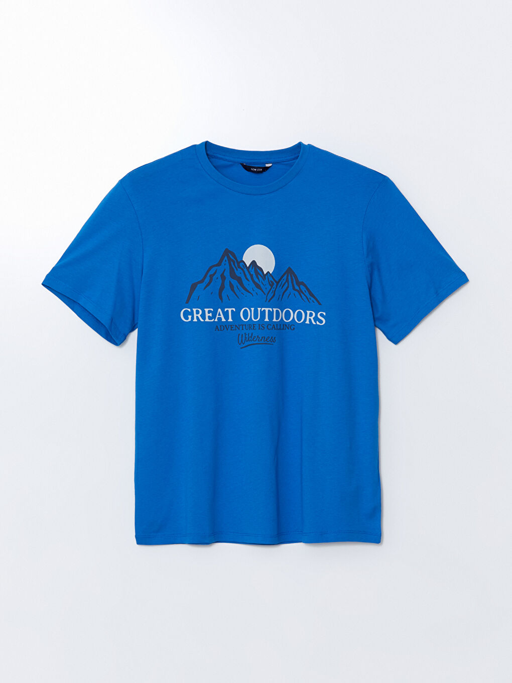 Mavi Bisiklet Yaka Kısa Kollu Baskılı Penye Erkek Tişört-4