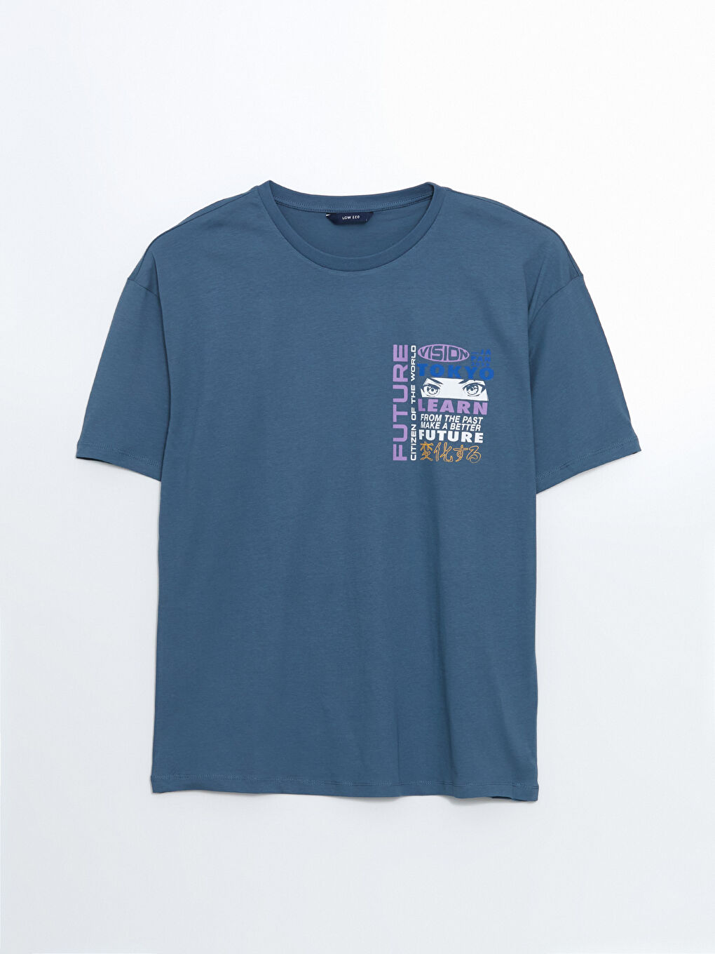 İndigo Bisiklet Yaka Kısa Kollu Baskılı Penye Erkek Tişört-4