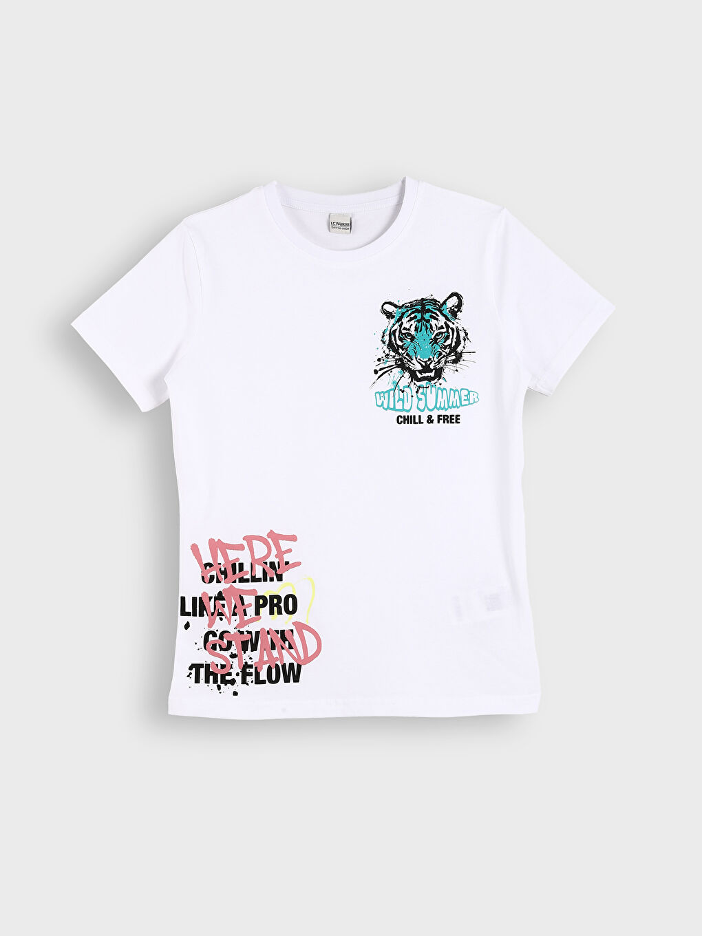 T-shirt Uni pour Garçons à Col Rond