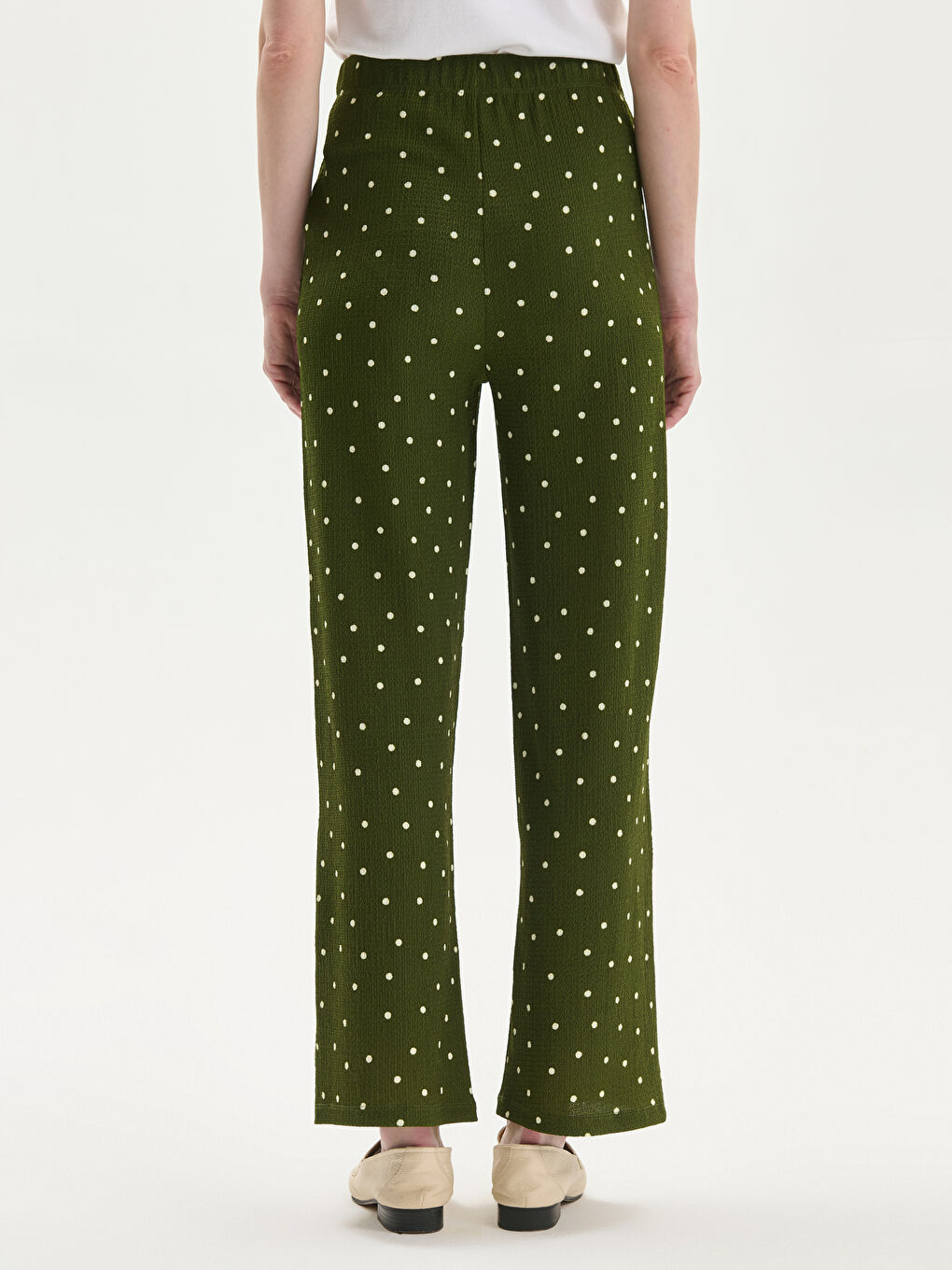 Elasticated Waist Polka Dot Women's Trousers -S5HQ53Z8-LS6