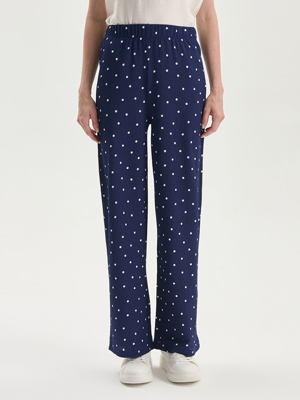 Elasticated Waist Polka Dot Women's Trousers -S5HQ53Z8-LSF