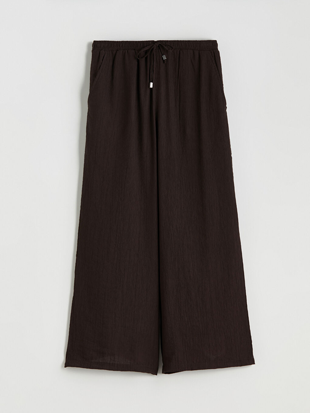 LCW Vision Elasticated Waist Textured Wide Leg Women's Trousers -S5HQ64Z8-ZRF