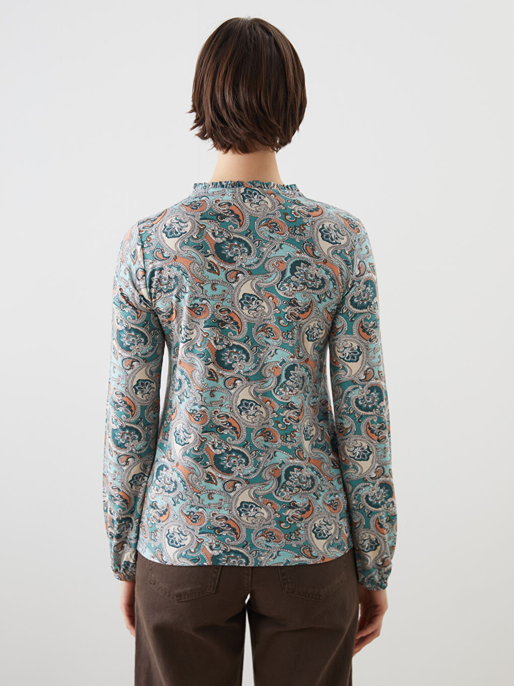 Tie Neck Floral Blouse-3