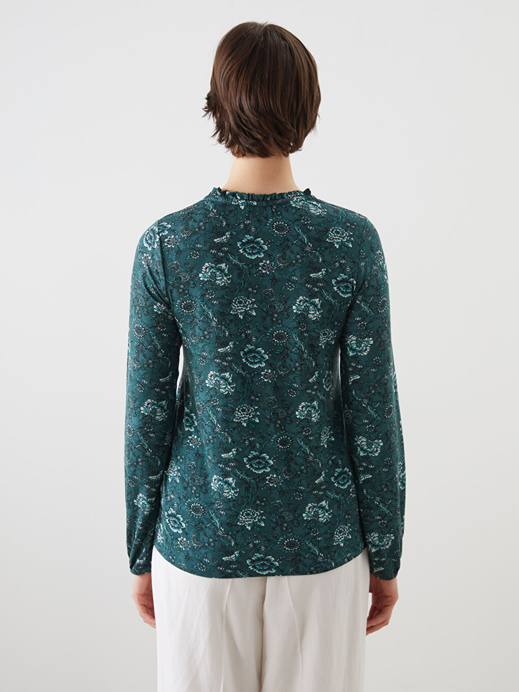 Tie Neck Floral Blouse-3