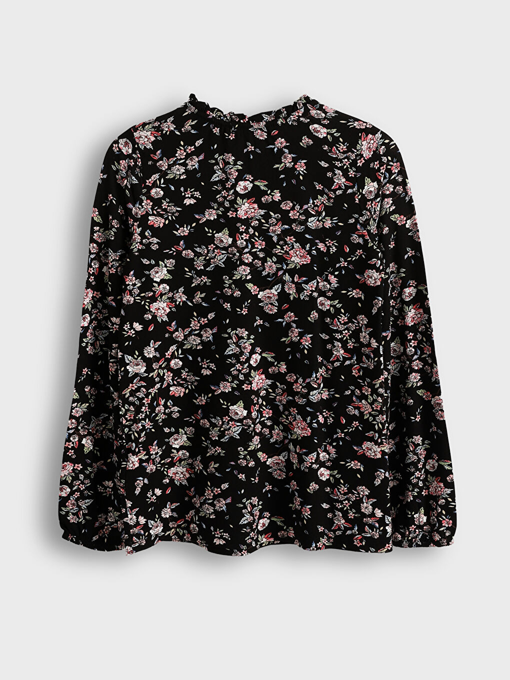 Tie Neck Patterned Long Sleeve Women's Blouse -S5HQ72Z8-SW6