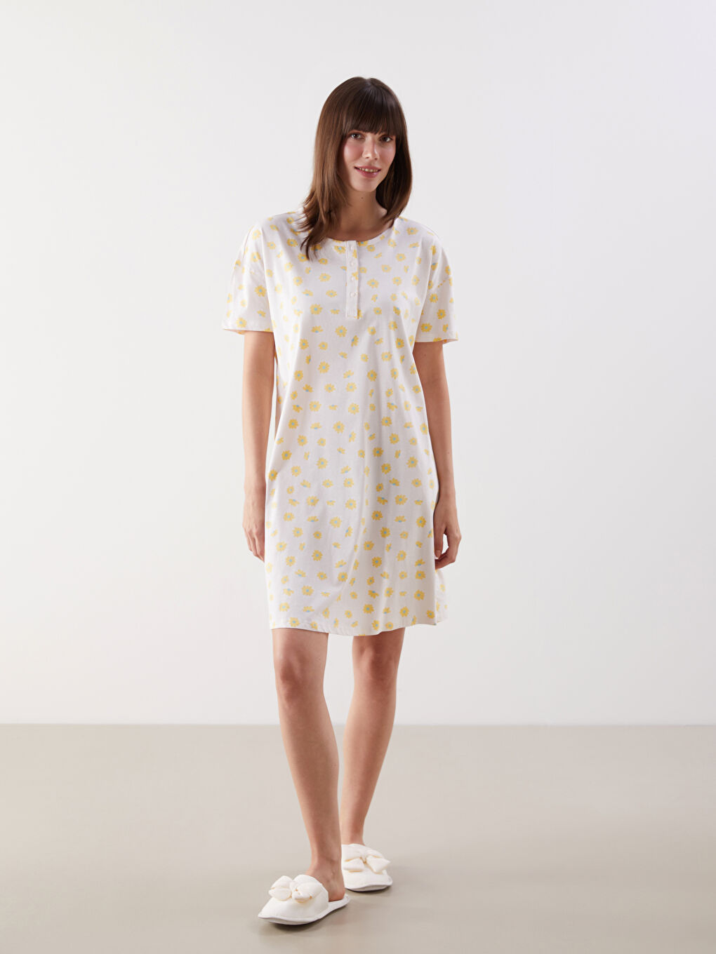 Crew Neck Printed Maternity Nightdress -S5HQ77Z8-LT6