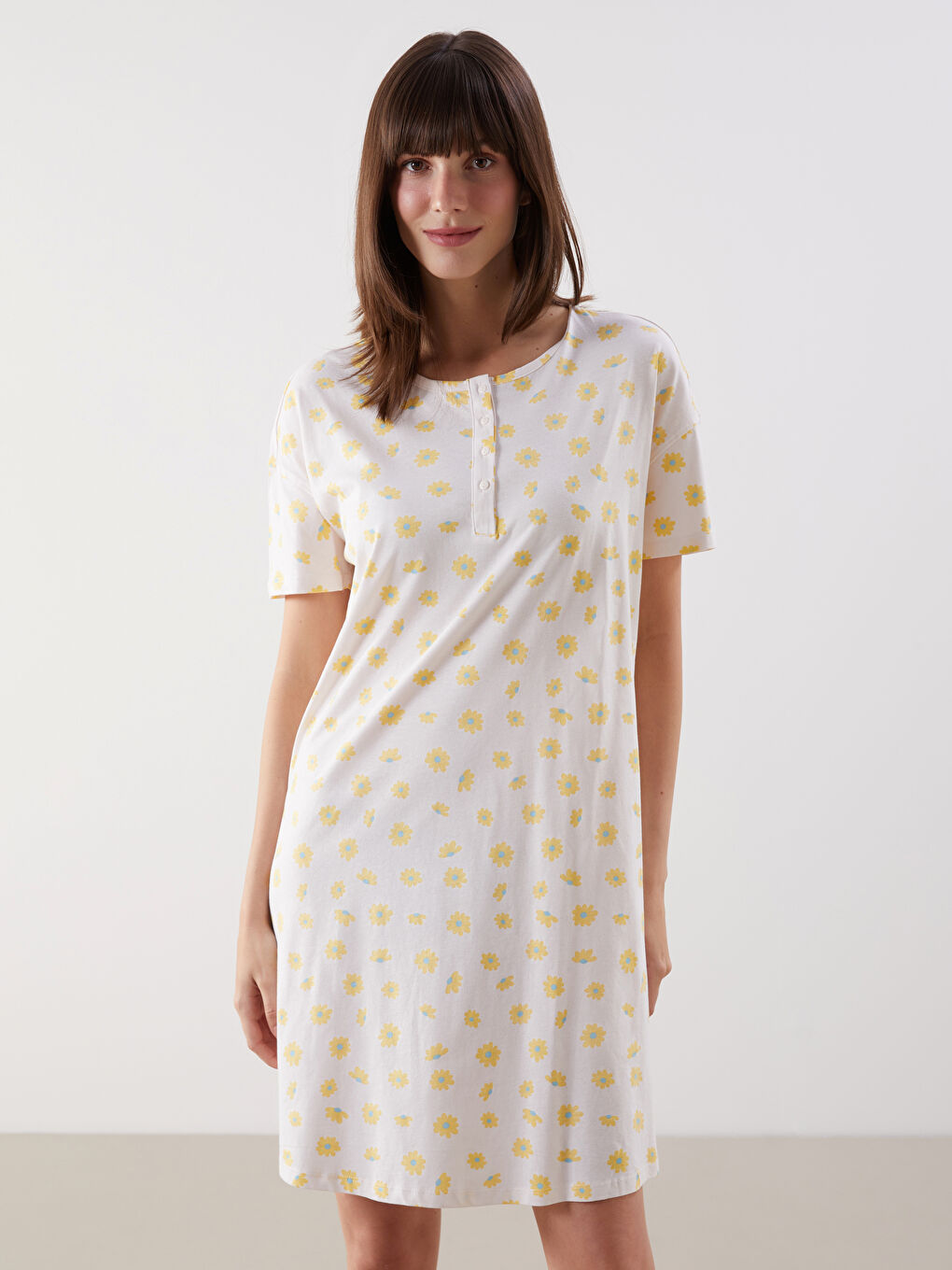 Crew Neck Printed Maternity Nightdress -S5HQ77Z8-LT6