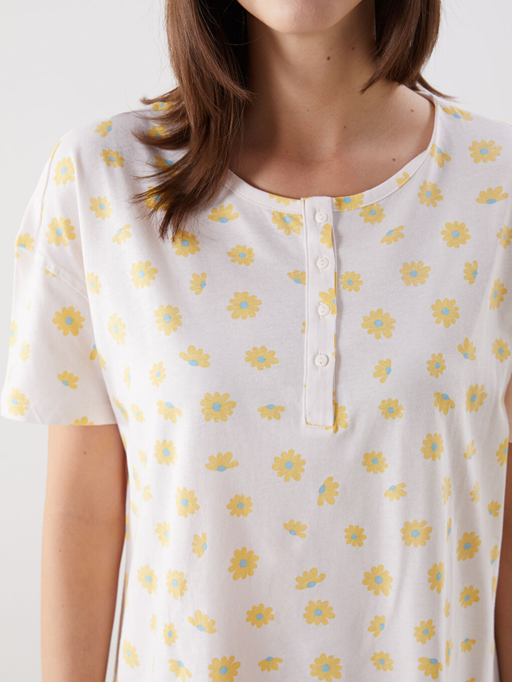 Crew Neck Printed Maternity Nightdress -S5HQ77Z8-LT6