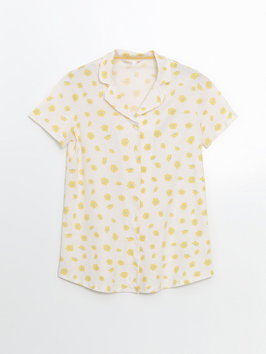 Pembe Gömlek Yaka Çiçekli Hamile Pijama Üstü