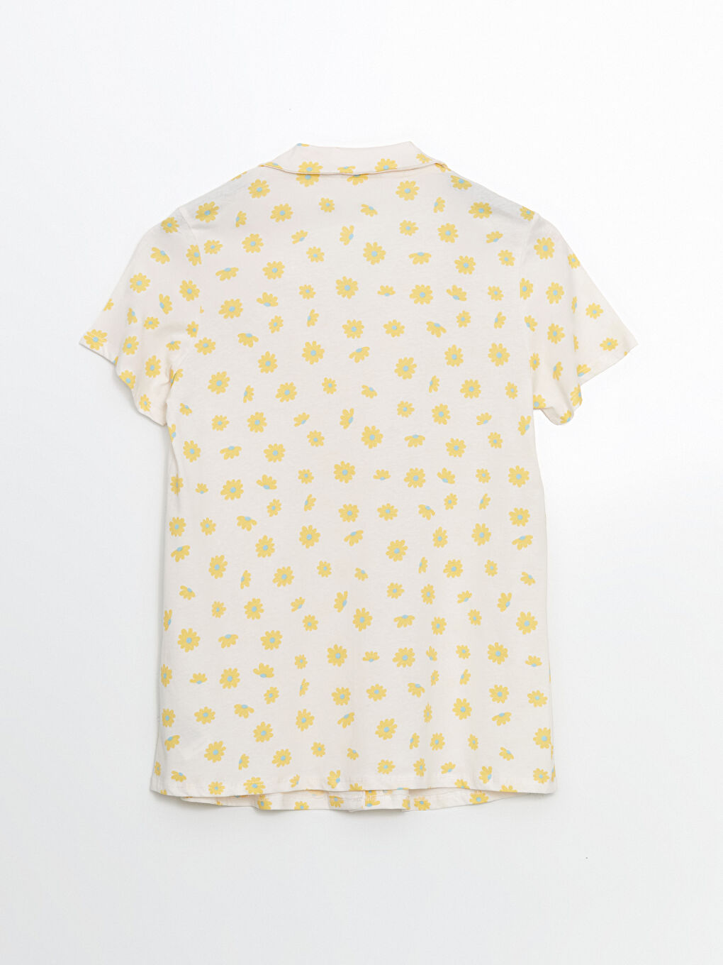 Pembe Gömlek Yaka Çiçekli Hamile Pijama Üstü-1