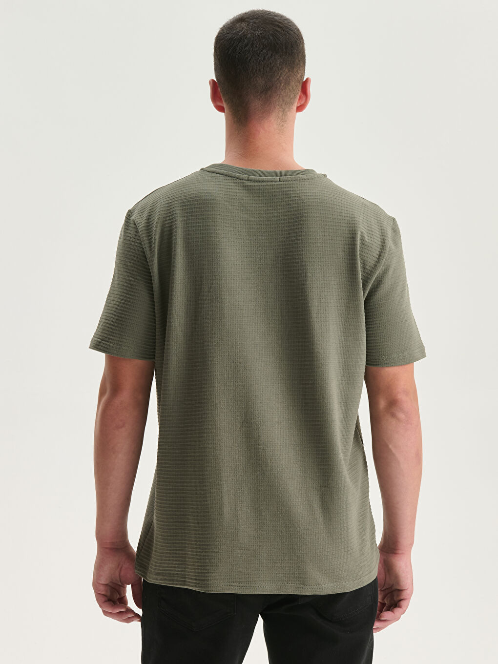 T-shirt pour Hommes en Jersey à Col Rond-3