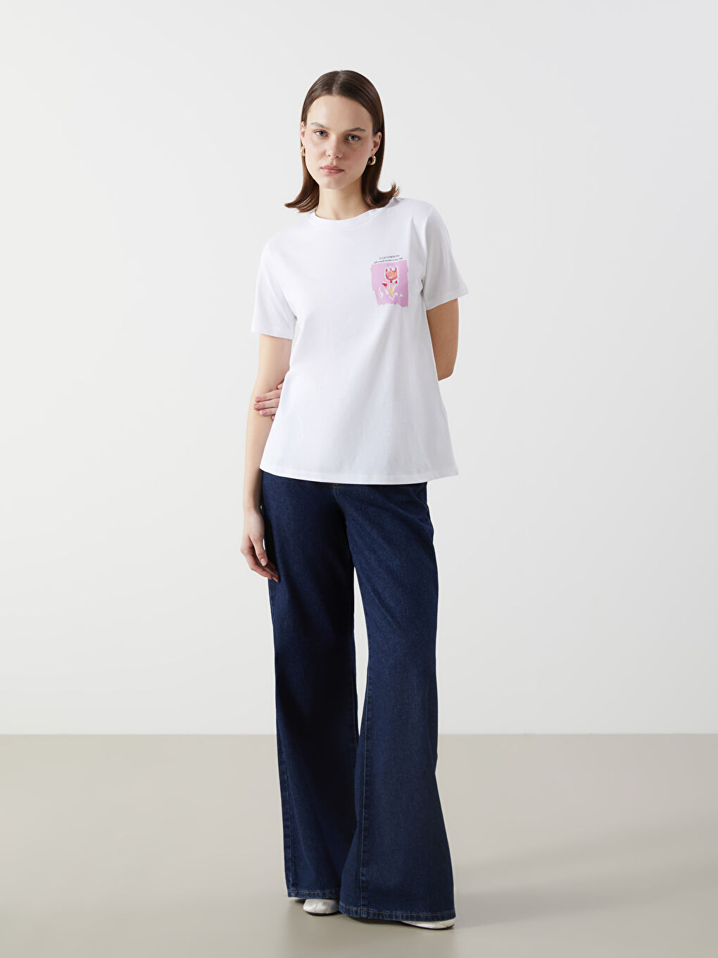 Crew Neck Printed Women's T-shirt -S5HQ96Z8-Q6K