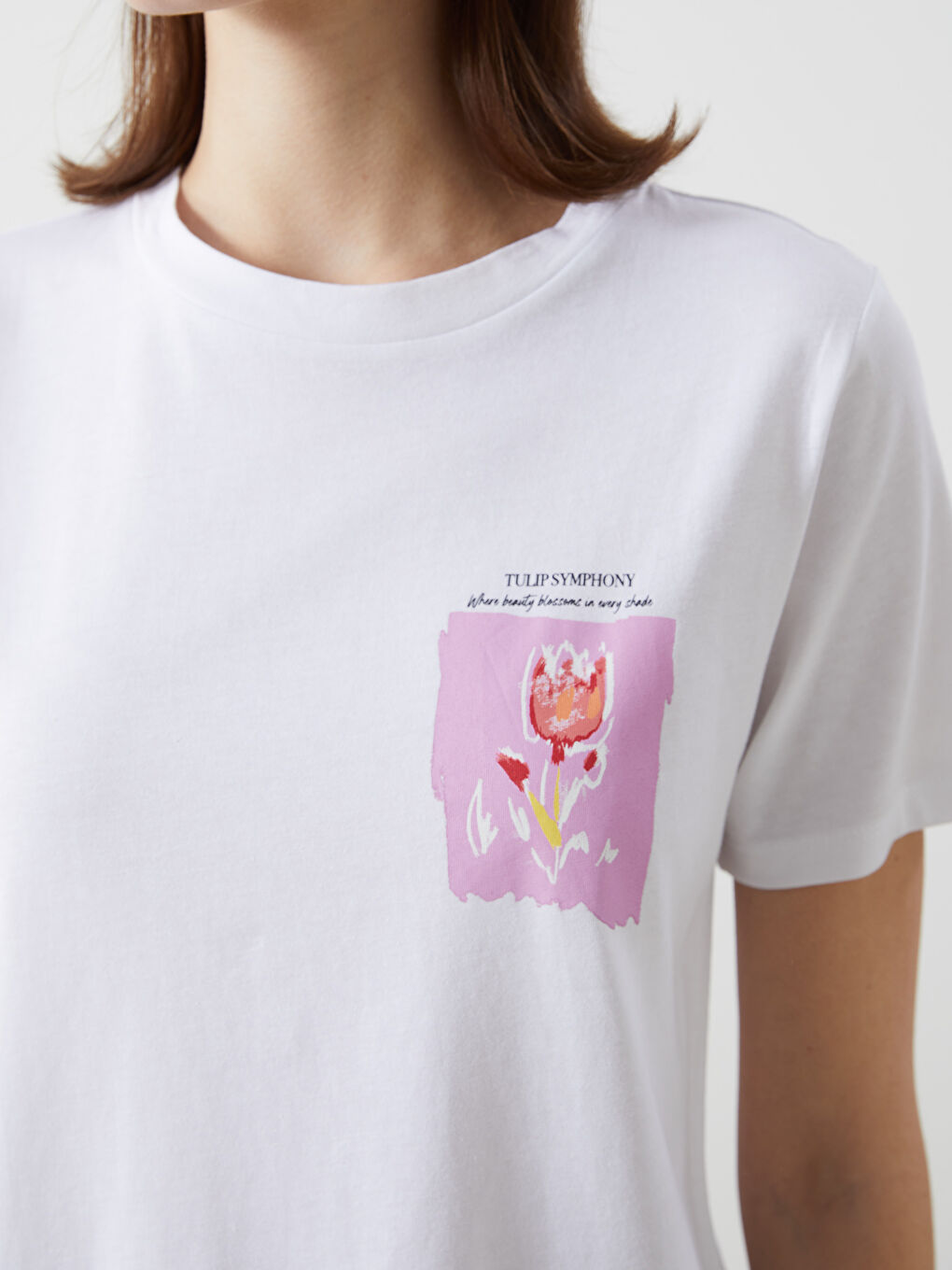 Crew Neck Printed Women's T-shirt -S5HQ96Z8-Q6K
